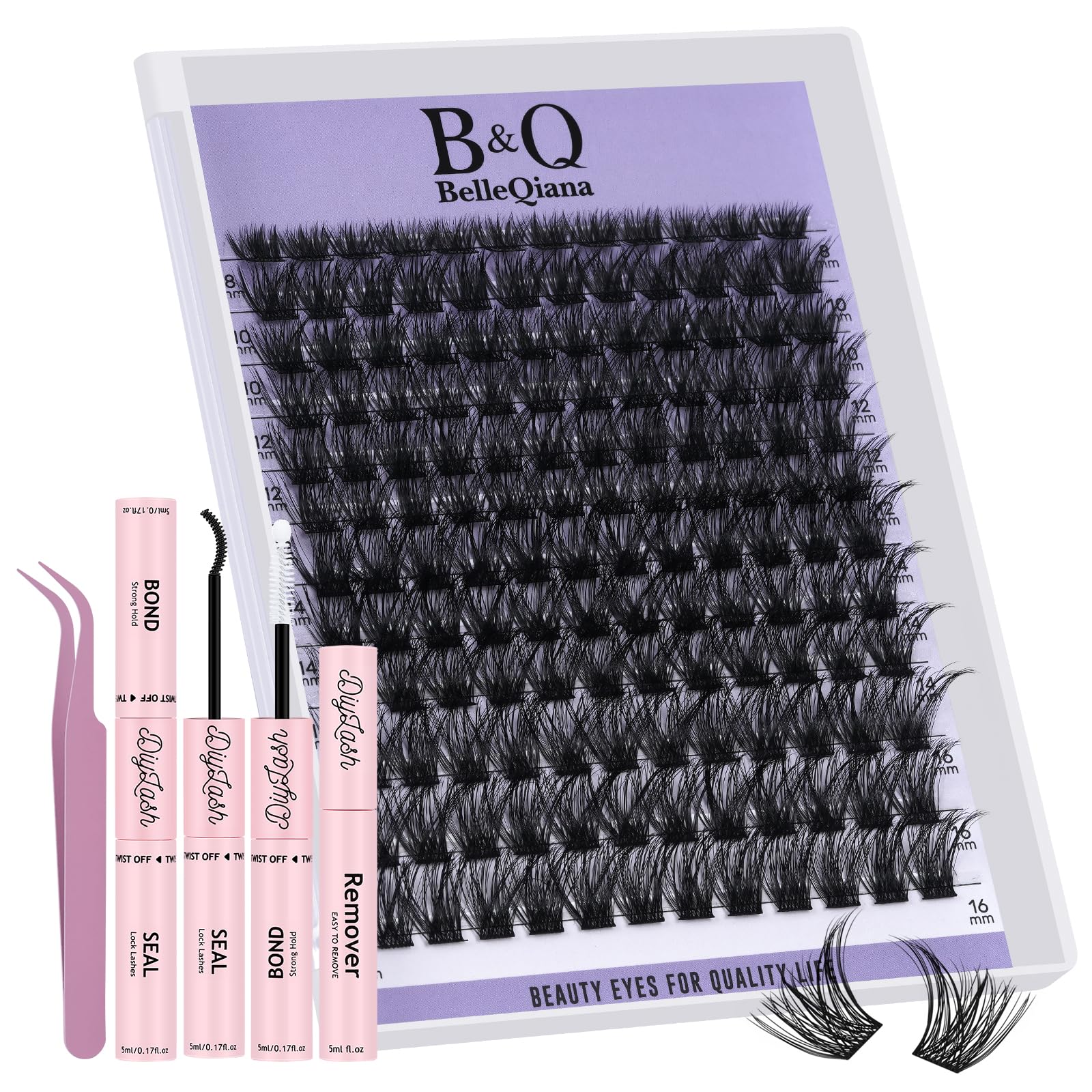 BelleQiana Silk Air Individual EyelashesFeather-Light Ultra-Soft Band Lashes