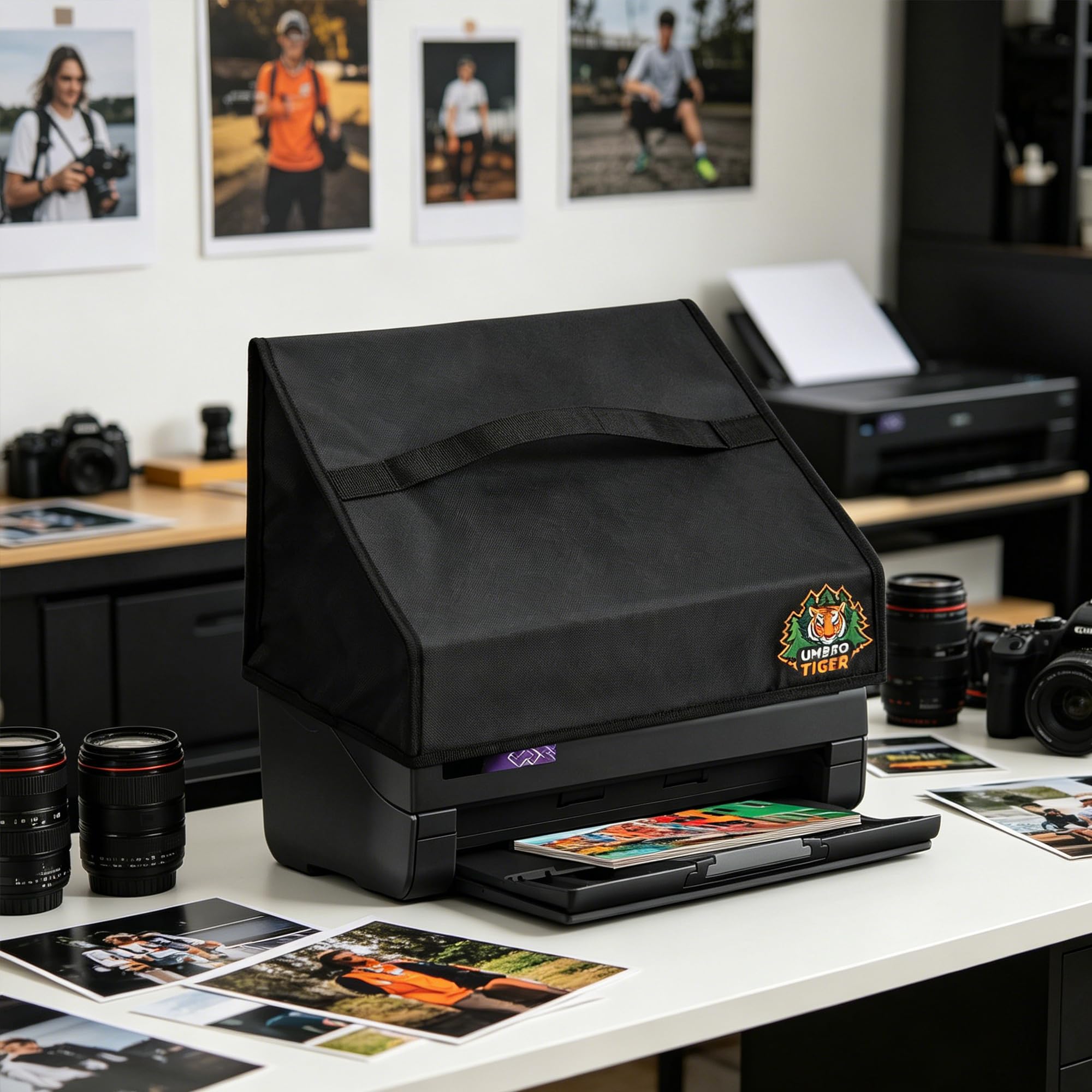 Funda antipolvo para escáner Epson FastFoto FF-680W/DS-530 II/770 II/970, impermeable, antiestática, a prueba de polvo, plegable con asa (tela Oxford 300D) para oficina y hogar