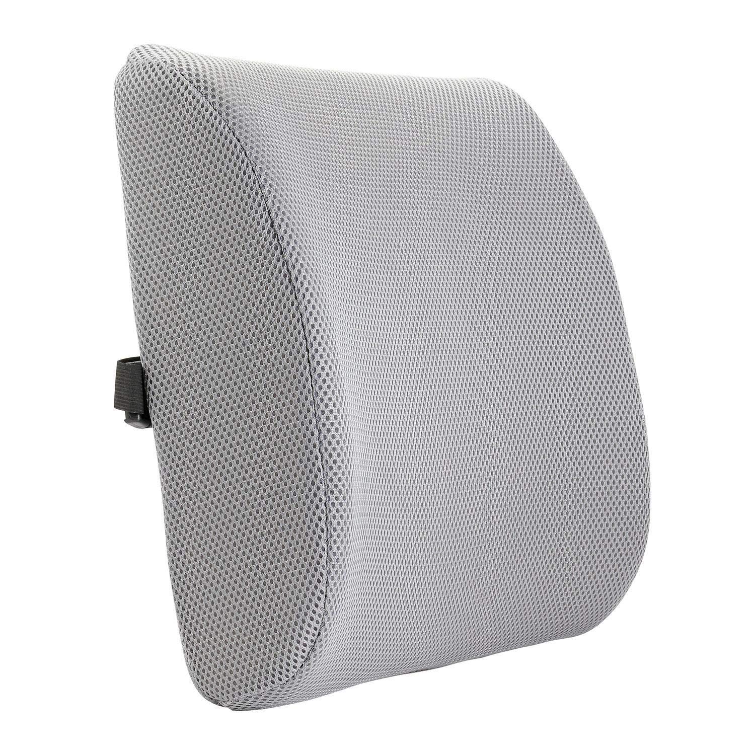 Greenfields Grey Memory Foam Lumbar Pillow Cushion, Car Back Support Cushion Lumbar Support For Office Chair, Car Seat, Recliner, Ergonomics Orthopaedic Relieve Back Sciatica & Tailbone Pain (Grey)