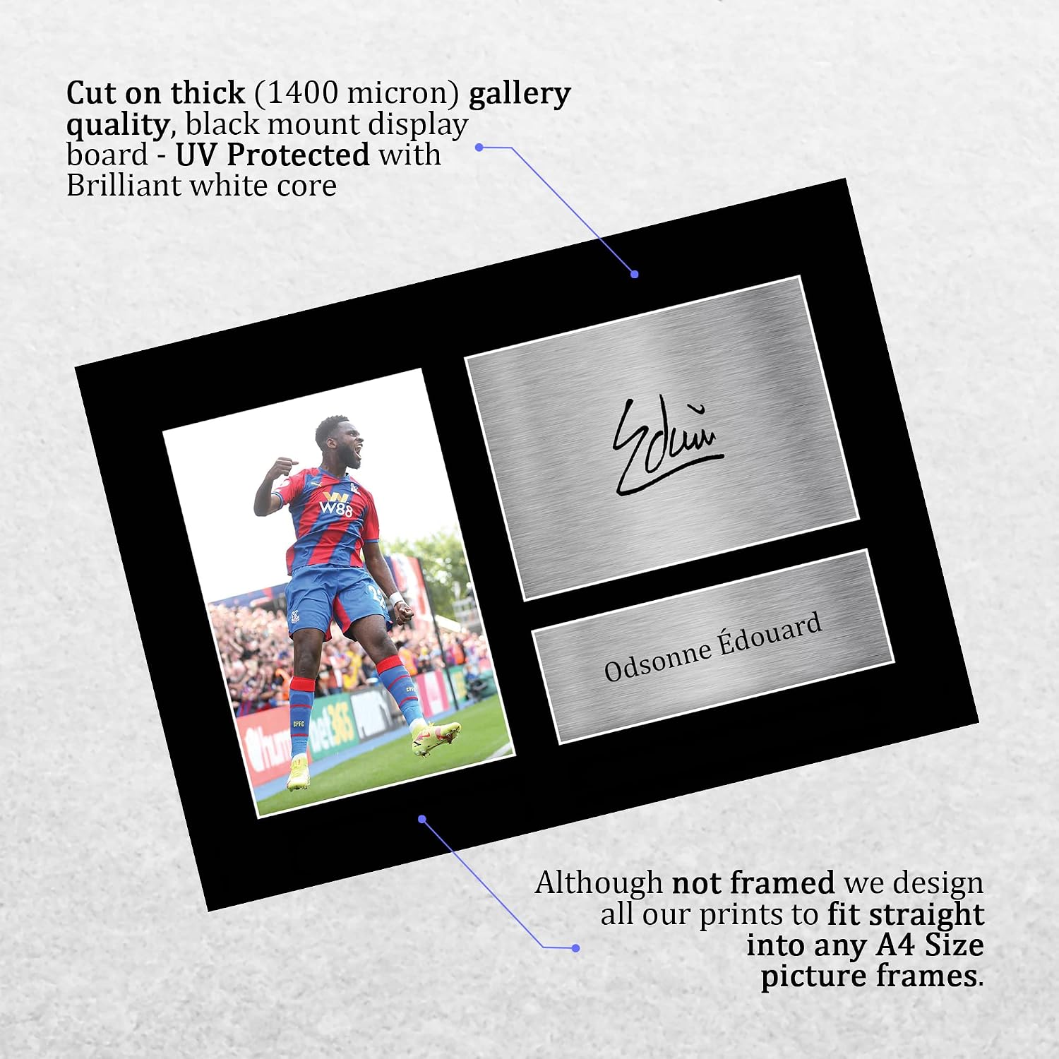 HWC Trading A4 Odsonne Edouard Crystal Palace Gifts Printed Signed Autograph Picture for Football Fans and Supporters - Image 4