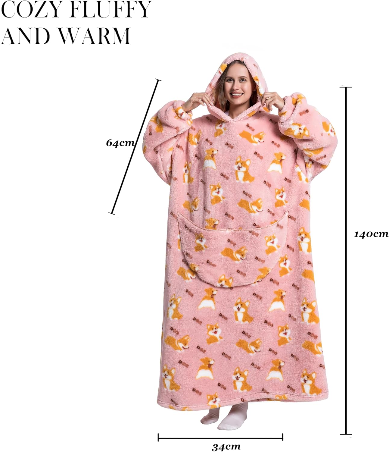 ZXIMU Blanket Hoodie, Wearable Blanket Extra Long Hoodie Blanket for Women Comfy Snugaies for women. - Image 5