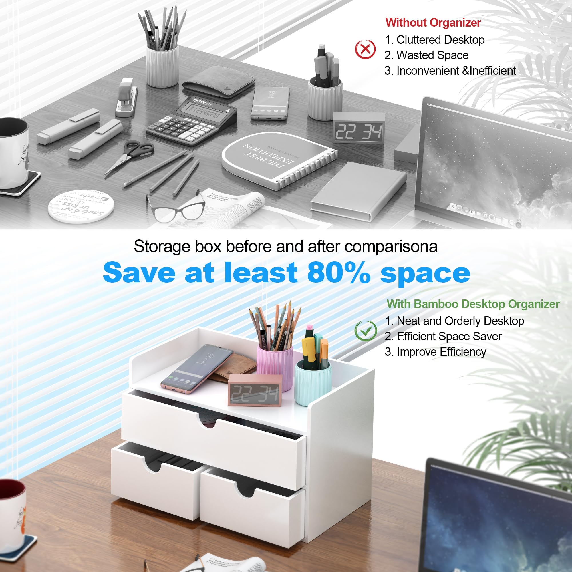 Amazon.co.jp: 竹製デスクオーガナイザー メールオーガナイザー