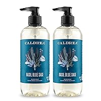 Vista 1 de Caldrea Jabón de lavado de manos, gel de aloe vera, aceite de oliva y aceites esenciales para limpiar y acondicionar, salvia azul albahaca, 10.8