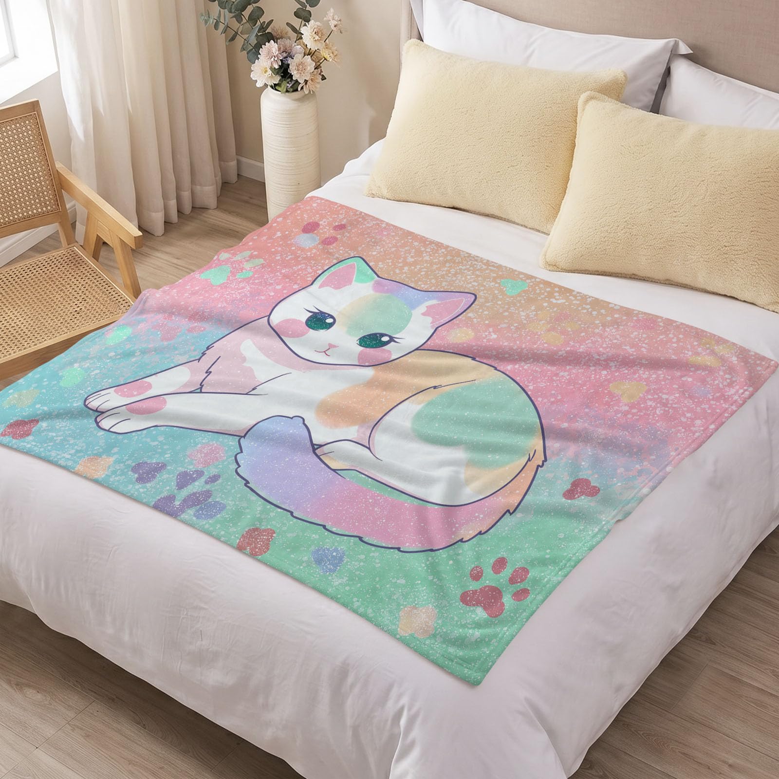 Koc 150 x 200 cm, styl anime, narzuta na łóżko, dla chłopców, dziewcząt