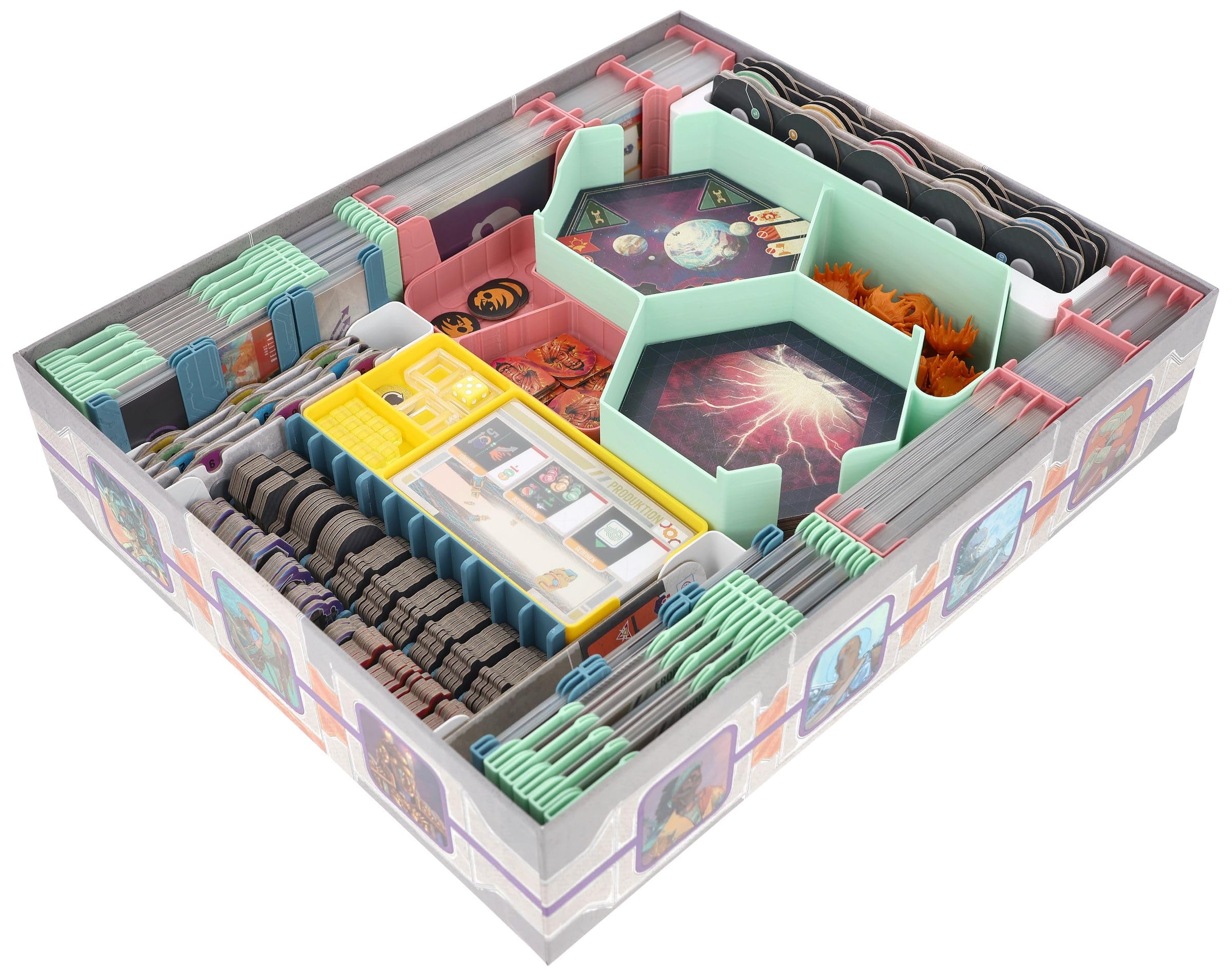 Feldherr Organizer kompatybilny z Voidfall - Insert + Game Aid dla Core Game Box (Retail Edition) - Uchwyt na karty ze stojakiem - Tacki dla graczy i na żetony - Szybka konfiguracja gry