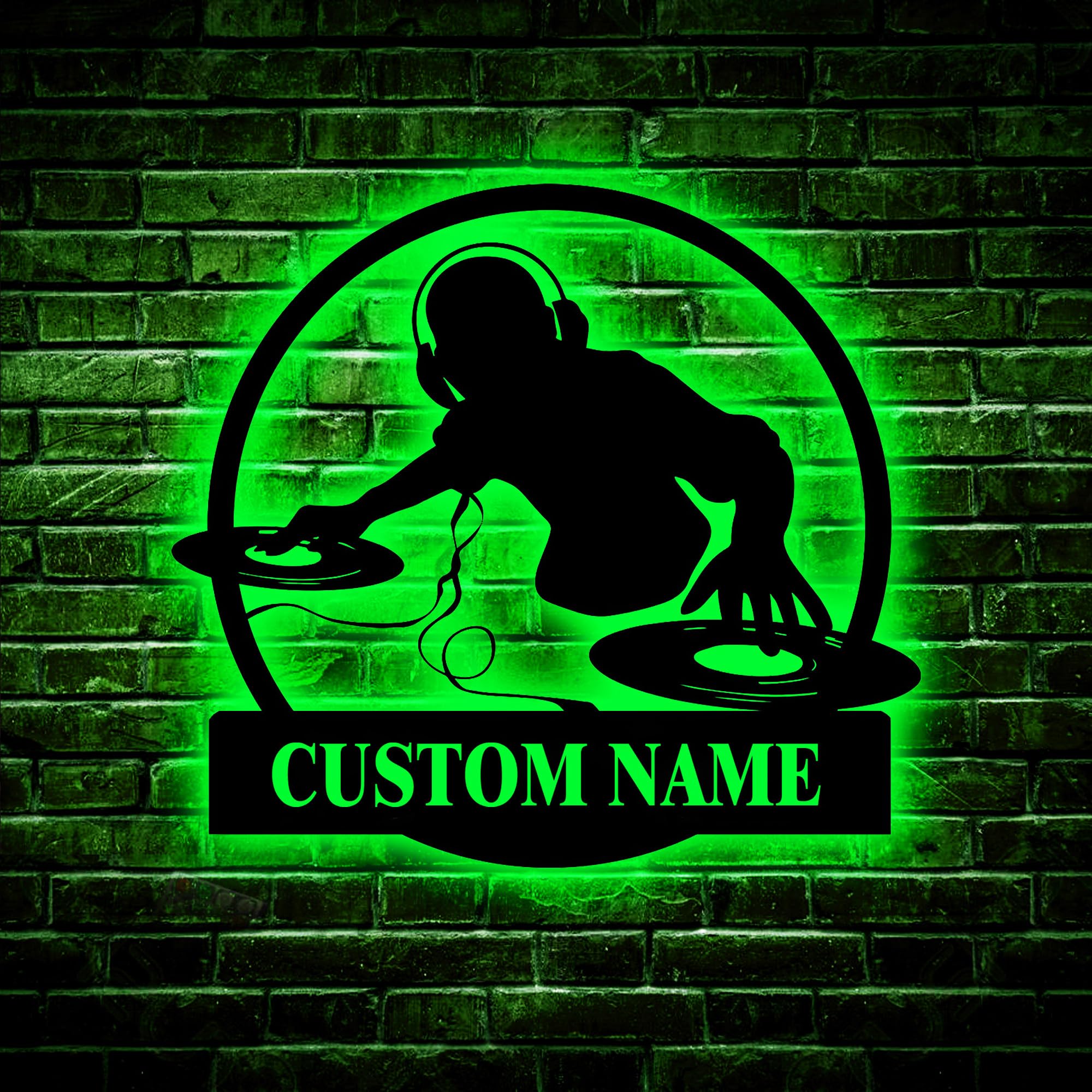Nombre Personalizado Dj Player Letrero De Metal Con Luces LED, Letrero De Nombre De Dj Personalizado, Decoración Colgante De Pared De Dj, Decoración De Cueva De Hombre, Luz De Letrero LED De Dj