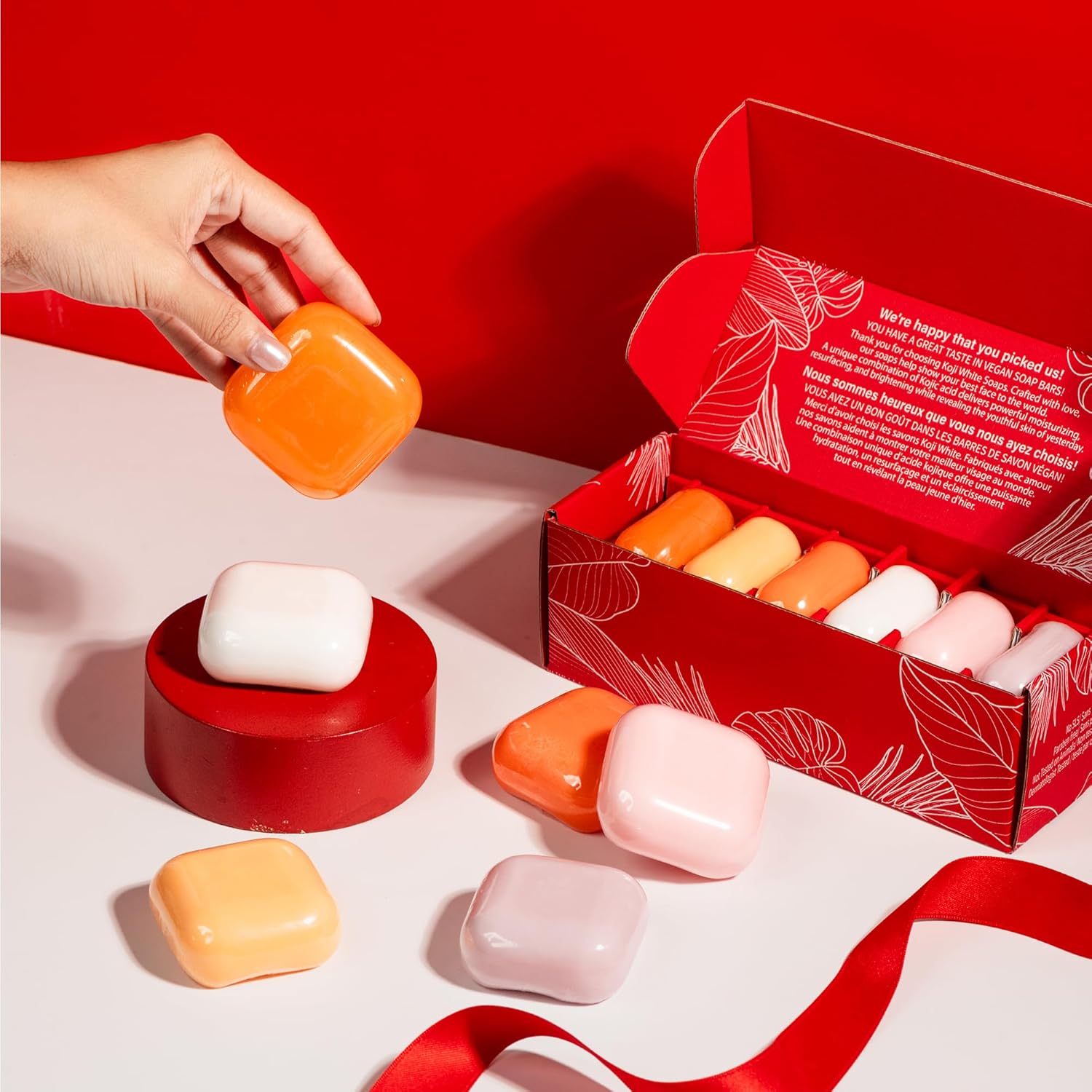 Koji White Kojic Acid Soap, Soap Gift Set for Women Christmas Gift with Kojic Acid, Papaya, Glutathione, Vitamin C, Collagen, Hyaluronic for Face & Body - Natural, Glycerin, Vegan 2.8 Oz (6 Bars) - Image 8