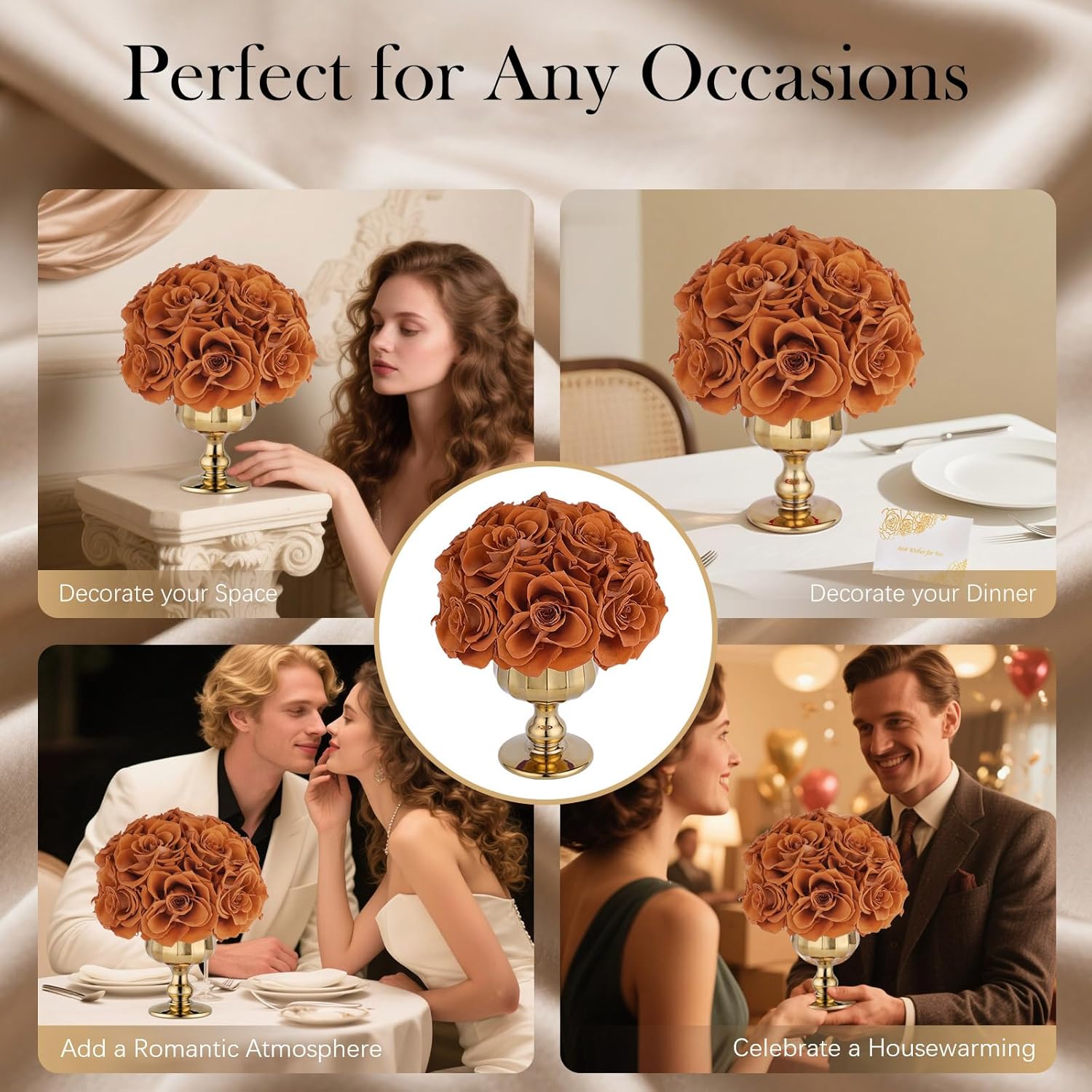 Forever Flowers Preserved Roses in Glass Vase, Flower for Delivery, Eternal Roses Romantic Gift for Women, Table Centerpiece Flowers for Home Decor, Birthday Anniversary Valentine’s Day Gift - Image 5