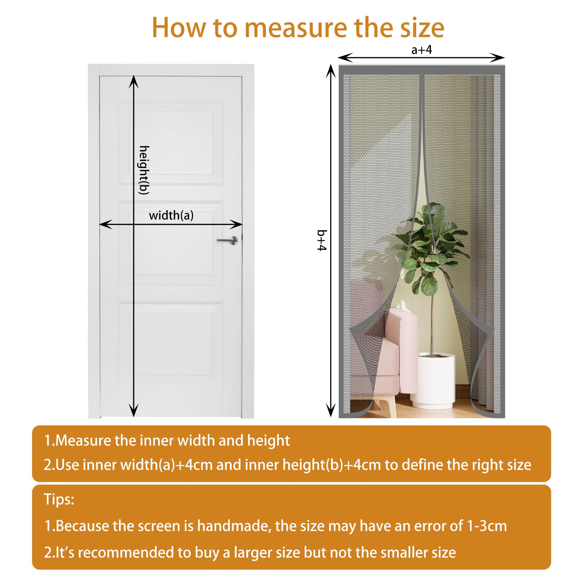 Mosquitera para Puerta 107 x 292 cm Se Cierra Automáticamente Cortina Mosquitera Magnética Puertas Lejos de Los Mosquitos para Puertas de Balcón O Terraza, Gris