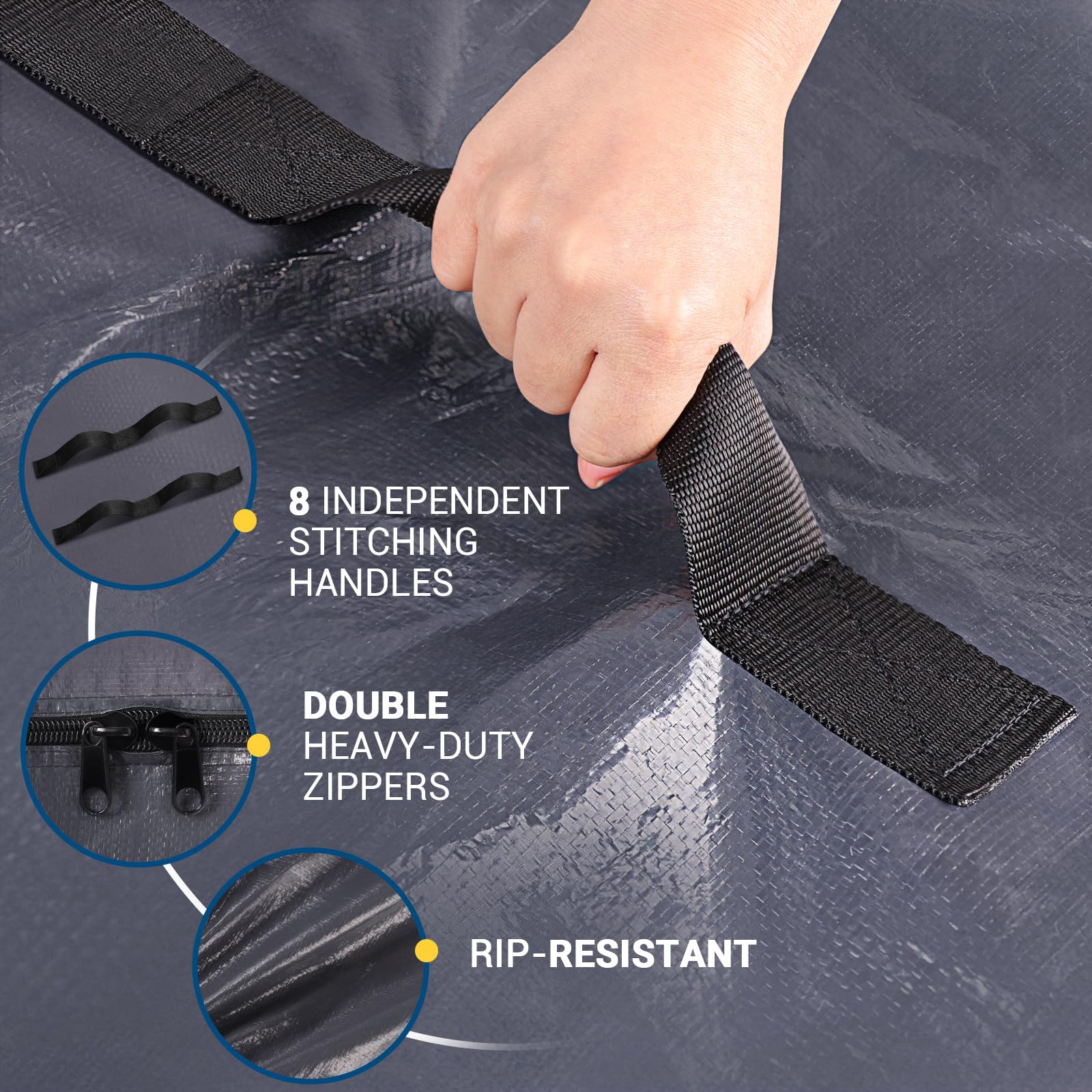 Bolsas de colchón para mudanzas, tamaño Queen, funda de colchón extra gruesa para mudanza con asas y cremallera, bolsas de colchón Queen resistentes para almacenamiento, bolsa de 4