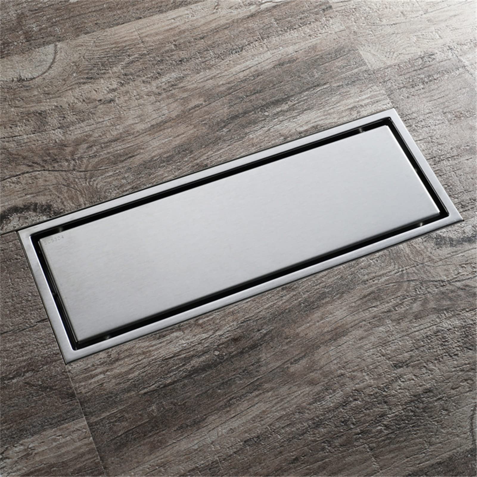 desagüe de ducha, Desagüe de ducha lineal con colador pelo, desagüe suelo rectangular invisible latón cubierta extraíble, escurridor y sótano | Chrome,20x8cm(7.8x3.1Inch)