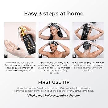 Amazon.com : ABERA Hair Dye Shampoo, Black Hair Color for Gray
