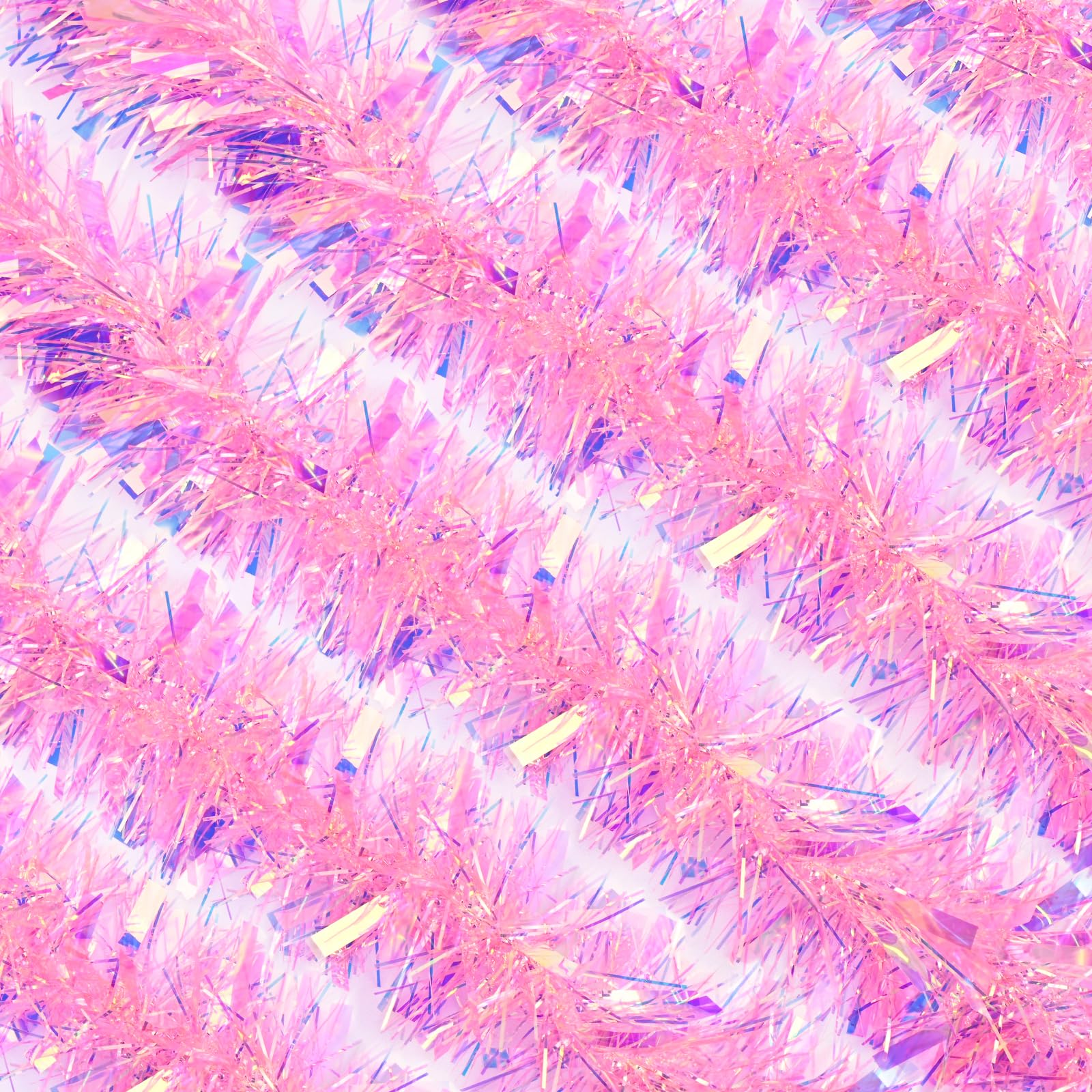 39 Ft Christmas Tree Tinsel Garland, 2 Pcs Pink Tinsel Garland Decoration, Metallic Tinsel Twist Garland for Christmas Holiday Birthday Party Wall Fireplace Indoor Outdoor Decor