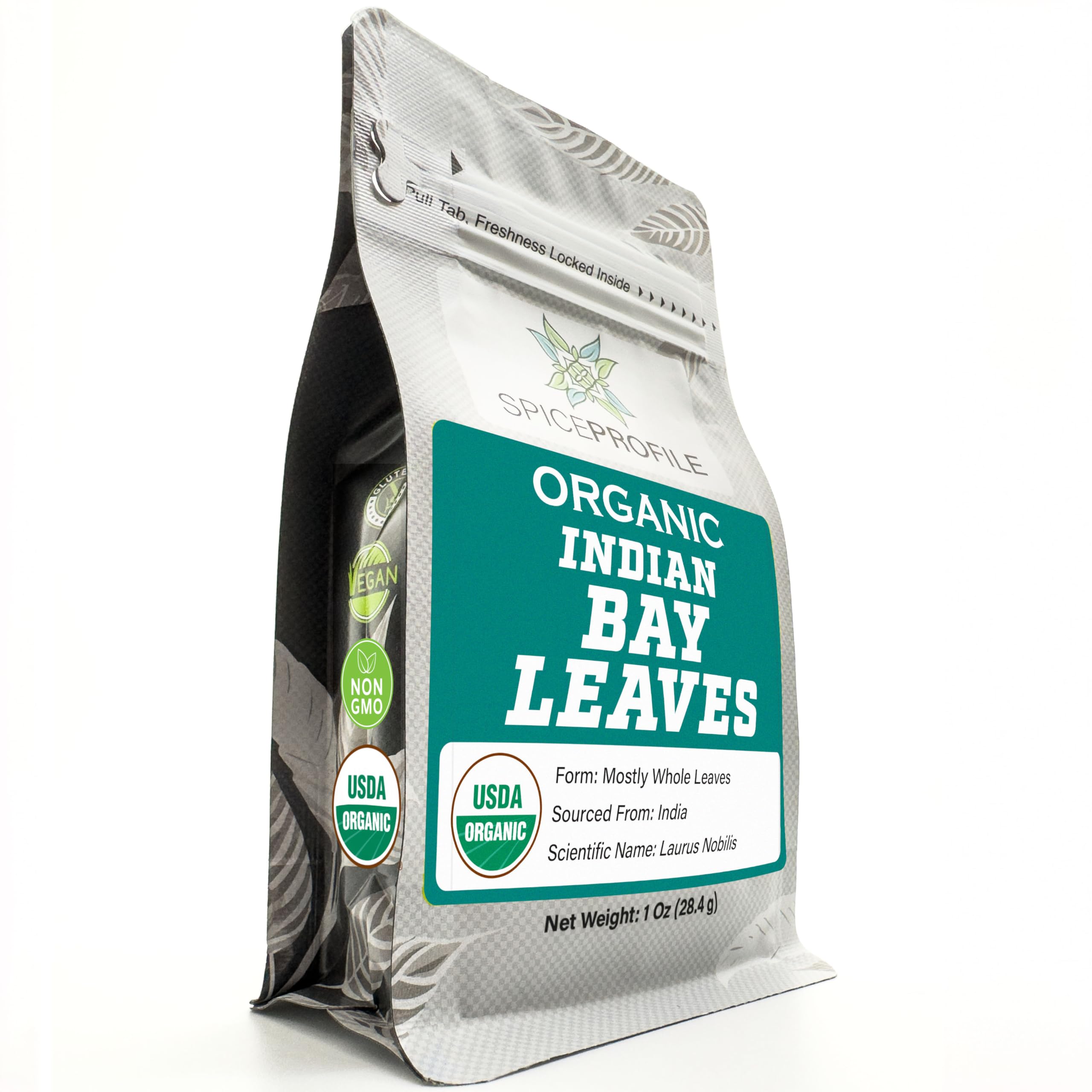 USDA Organic Bay Leaves, Lab Tested for Heavy Metals, Resealable 1oz Pouch, Tej Patta, Hojas de Laurel