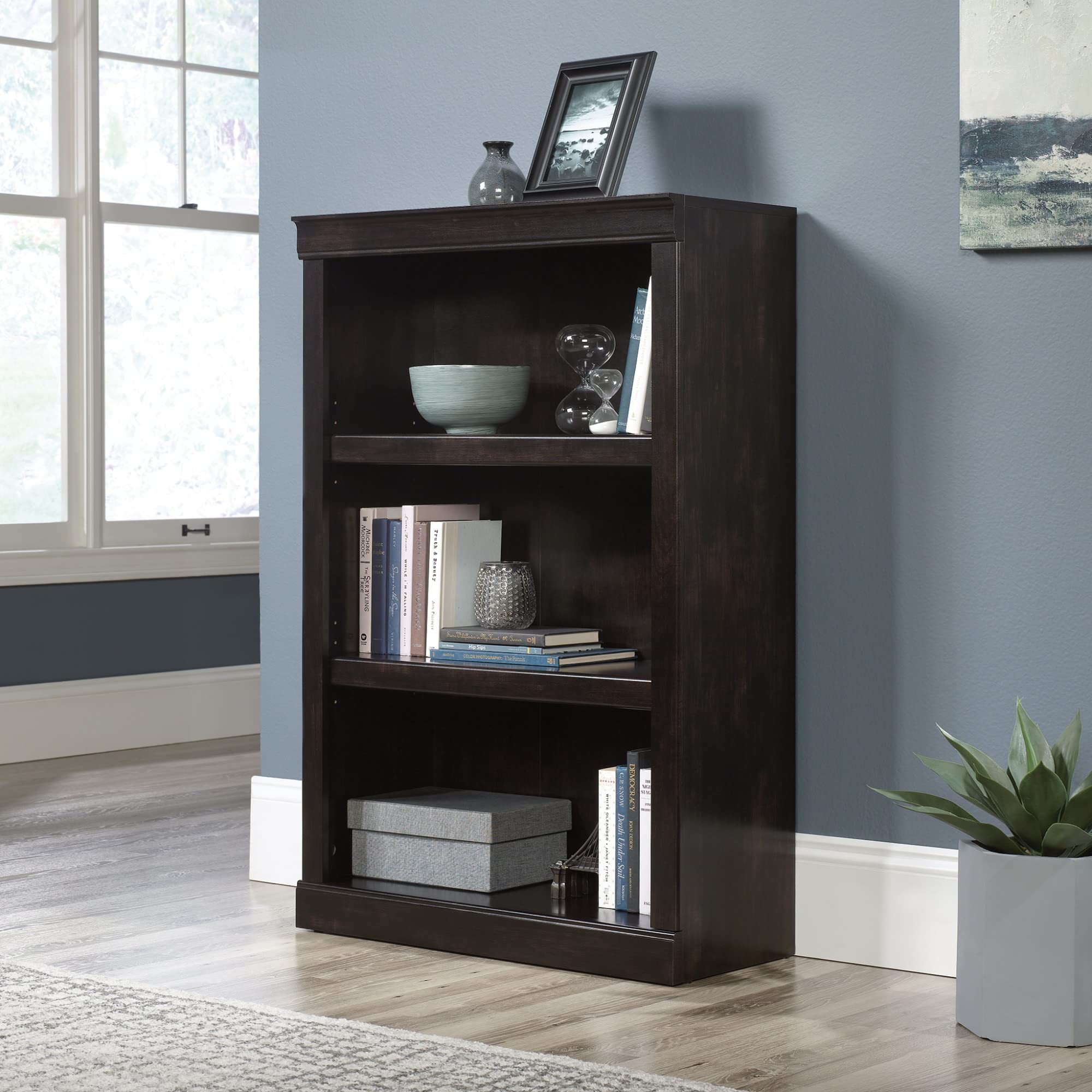 Realspace(r) 45"H 3-Shelf Bookcase, Peppered Black