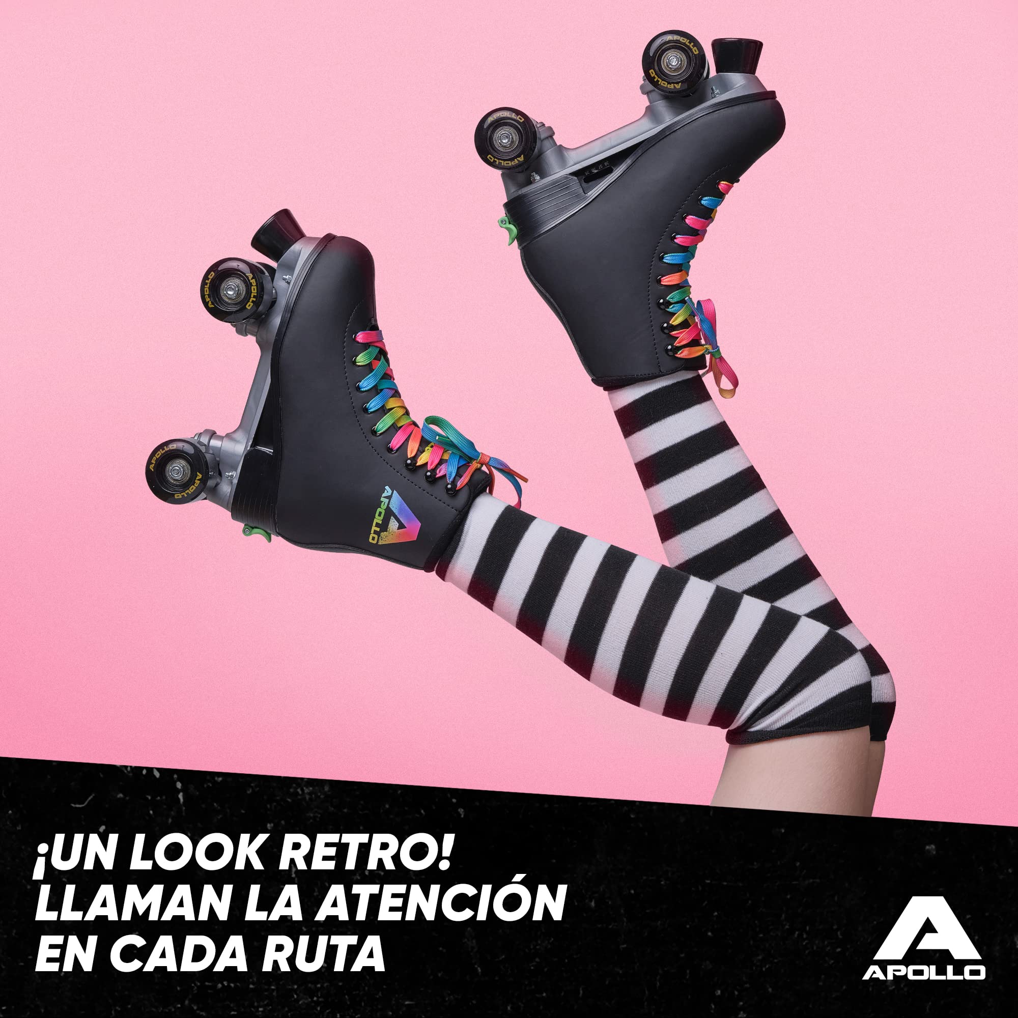 Patines Apollo Classic de 4 Ruedas - para niños, Adolescentes y Adultos, Talla Ajustable, para niñas y Mujeres, cómodos, para Todas Las Edades, 3 Tallas Desde la Talla de Calzado 31 hasta la 42
