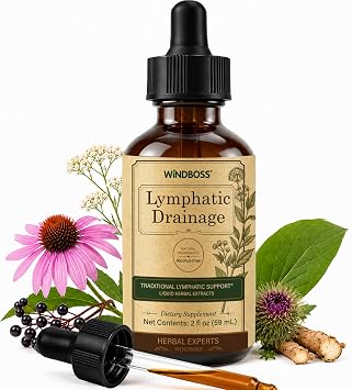 9-in-1 Lymphatic Drainage Drops Liquid Supplement, De-Puff Support, 2 Fl Oz