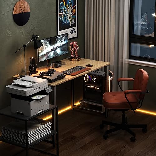 Miniatura 61 de Coleshome - Escritorio para computadora, de 32 pulgadas, estilo moderno y sencillo, para oficina en casa, escritorio estudiantil para escribir,