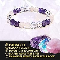 Vista 19 de Pulsera de turmalina negra, pulsera de cristal curativo natural para mujeres y hombres, pulsera de cuentas redondas de 0.315 in para espiritual