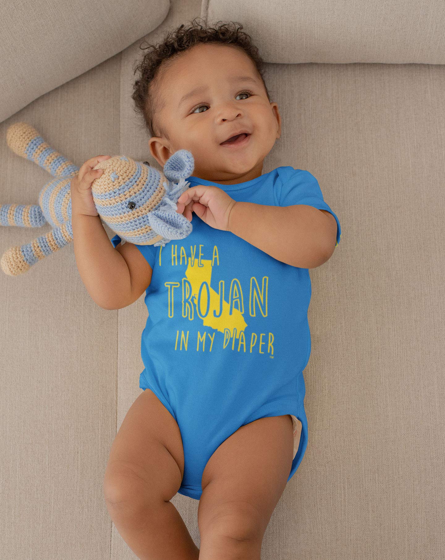 In My Diaper I Have A Trojan UCLA Sports Pride 6 Months Blue