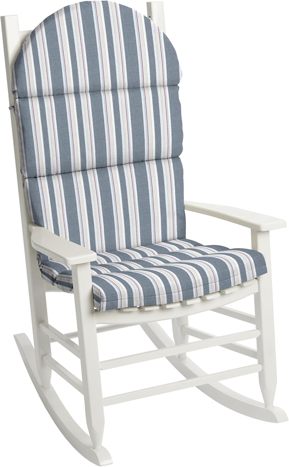 Arden Oceantex Indoor/Outdoor Adirondack Or Rocking Chair Cushion, 21.5 x 19, Water Repellent, Rain Proof, Fade Resistant Cushion for Rocking Chair Or Adirondack Ocean Blue Stripe