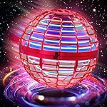 Flying Ball Toys Flying Ball: Upgraded Rechargeable Hand Controlled Spinner 360Rotating Built-in LED Mini Orb Drone Flying Boomerang Balls Gifts Choice for Boys Kids Adults Indoor Outdoor (Red)