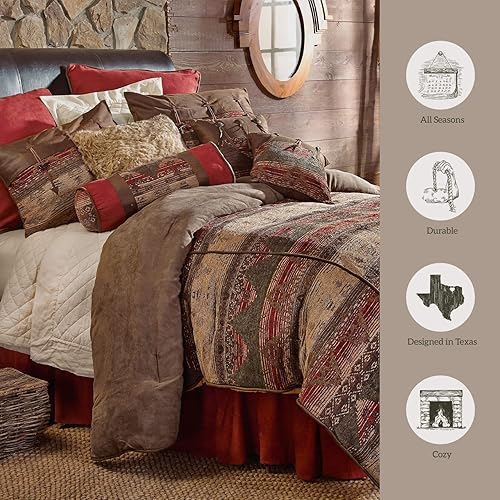 Miniatura 9 de Paseo Road by HiEnd Accents Sierra Western Bedding Juego de edredón de 7 piezas, ropa de cama Queen de gamuza sintética, ropa de cama jacquard