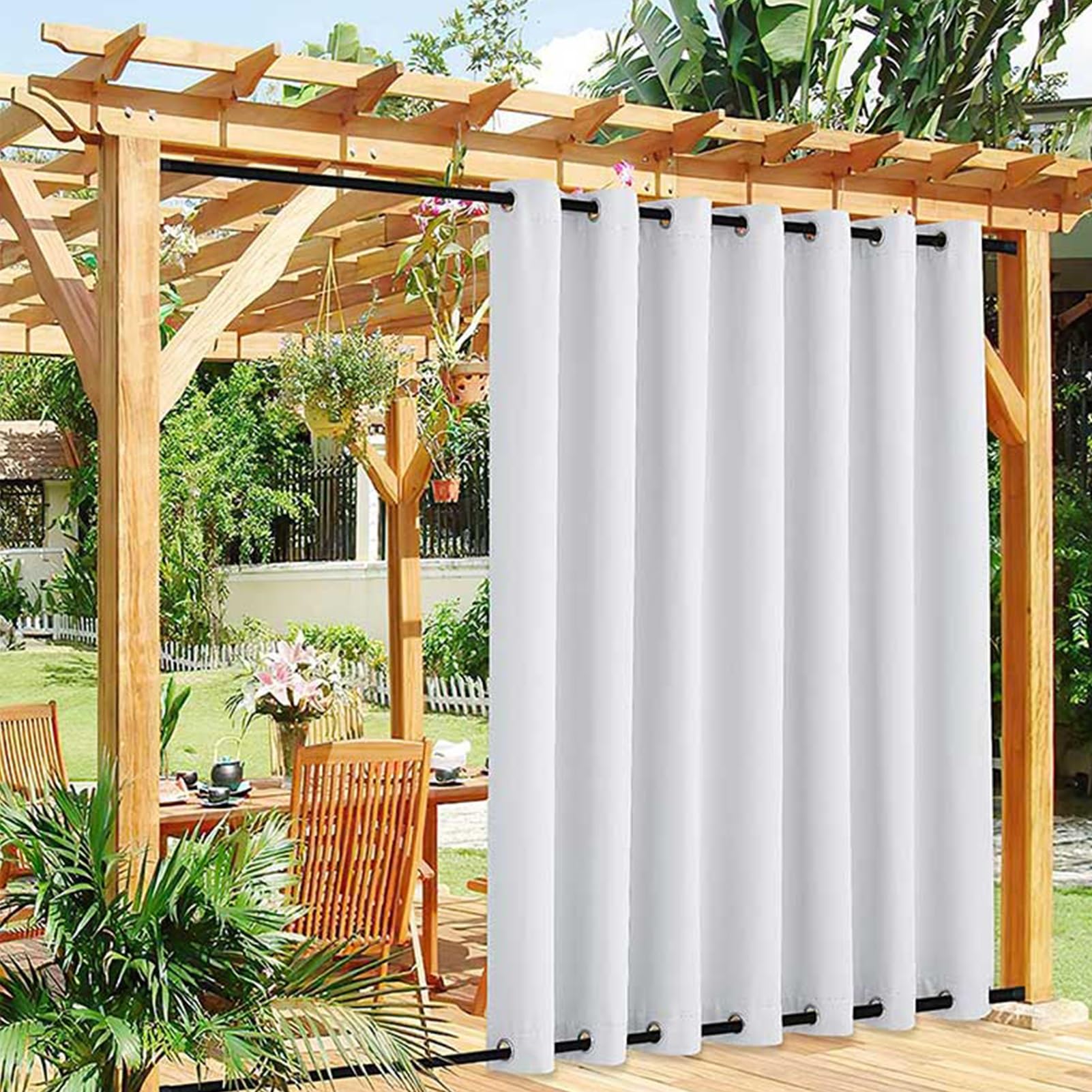 Tenda Trasparente Per Esterni Qelus, Impermeabile, Con Occhielli, 180x244 Cm, Protezione Solare Per Gazebo, Terrazza E Balcone