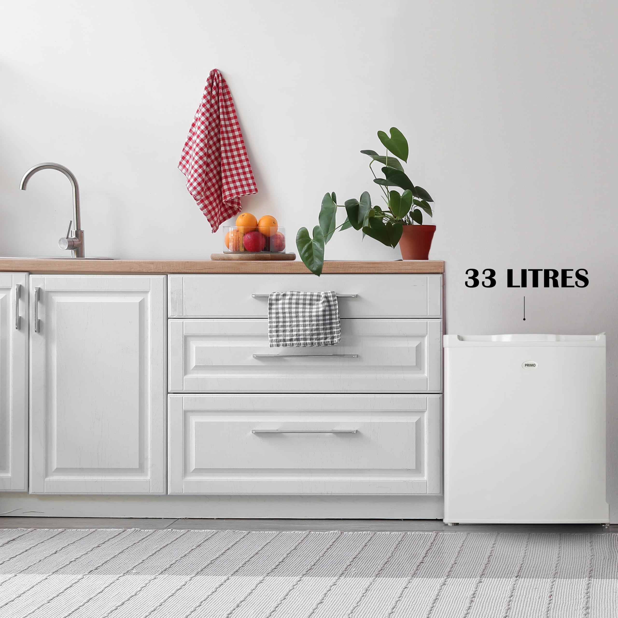 PRIMO PR146DV Mini Gefrierschrank - Gefrierschrank Klein - Freistehend - 33 Liter - Energieeffizienzklasse D - Weiß