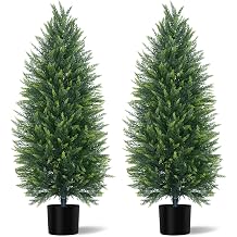 Grooy 4FT Artificial Cedar Topiary Tree with Pot