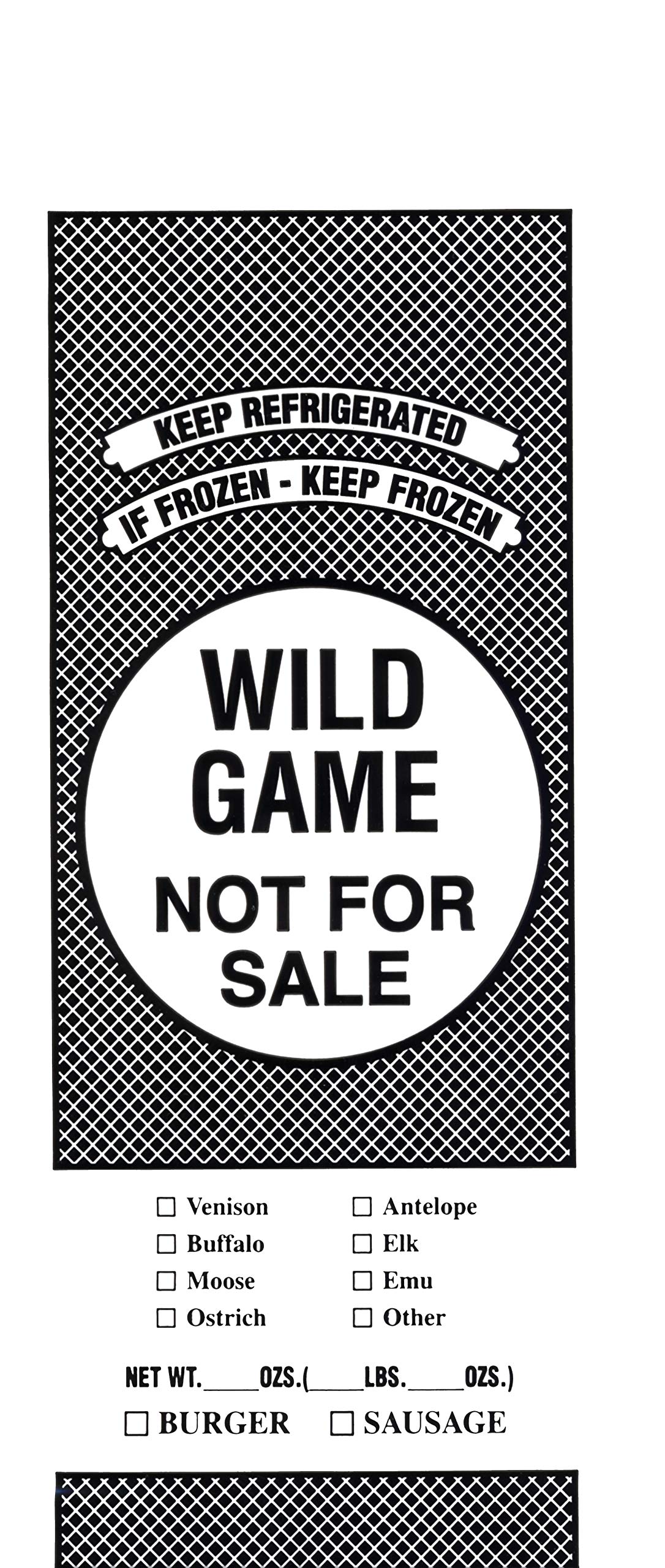 MAINCA AOLDHYY Wild Game Freezer Bags - 1 Lb. Size - Package of 100