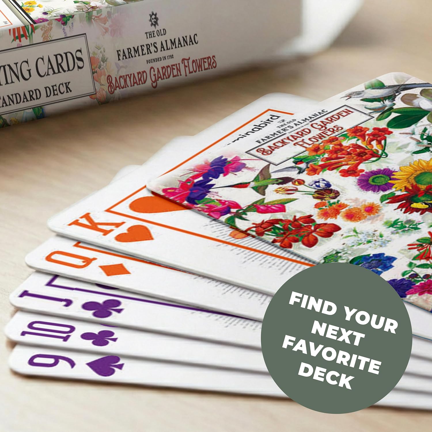 MasterPieces Officially Licensed Farmer's Almanac Flowers Playing Cards - 54 Card Deck for Adults