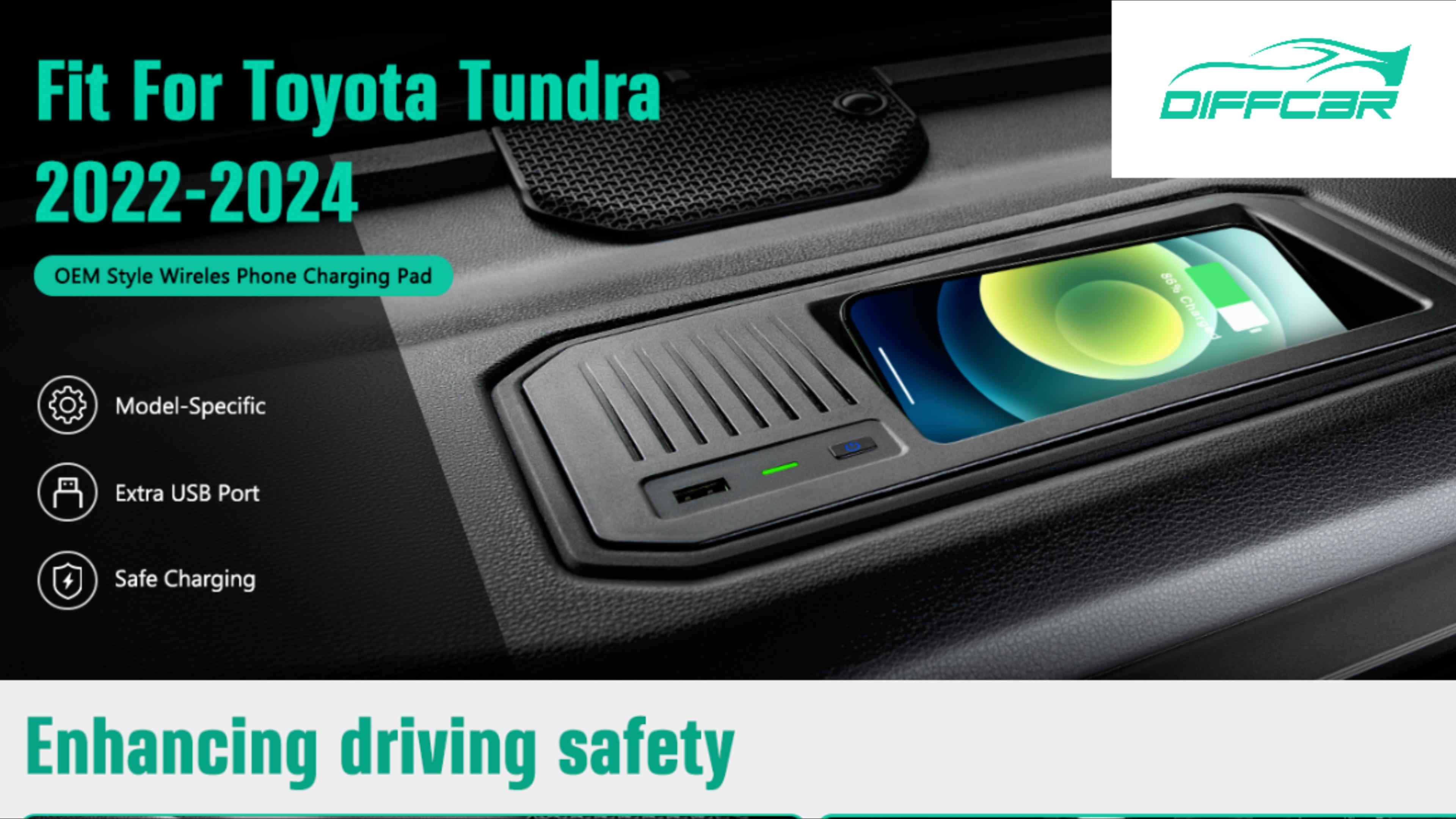 Wireless Phone Charger Qi Car Charging Pad Fast 15W For Toyota