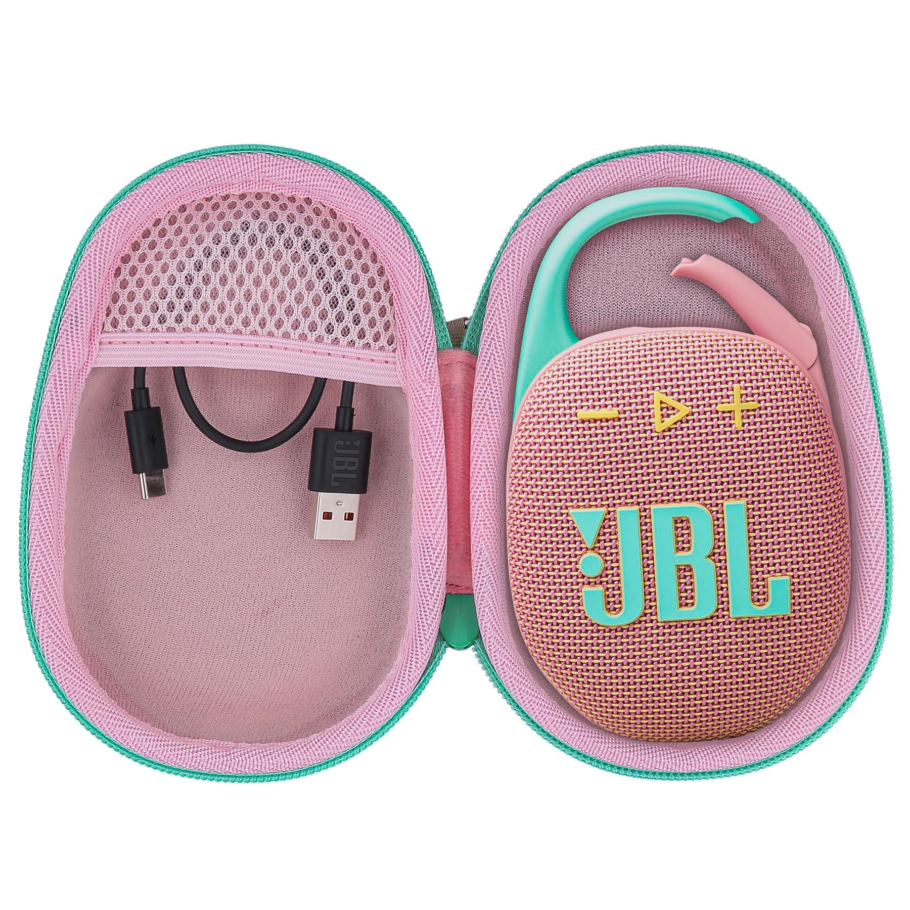 Hard Carrying Case Replacement for JBL Clip 5 Waterproof Portable Wireless Portable Mini Bluetooth Speaker (Pink Case)