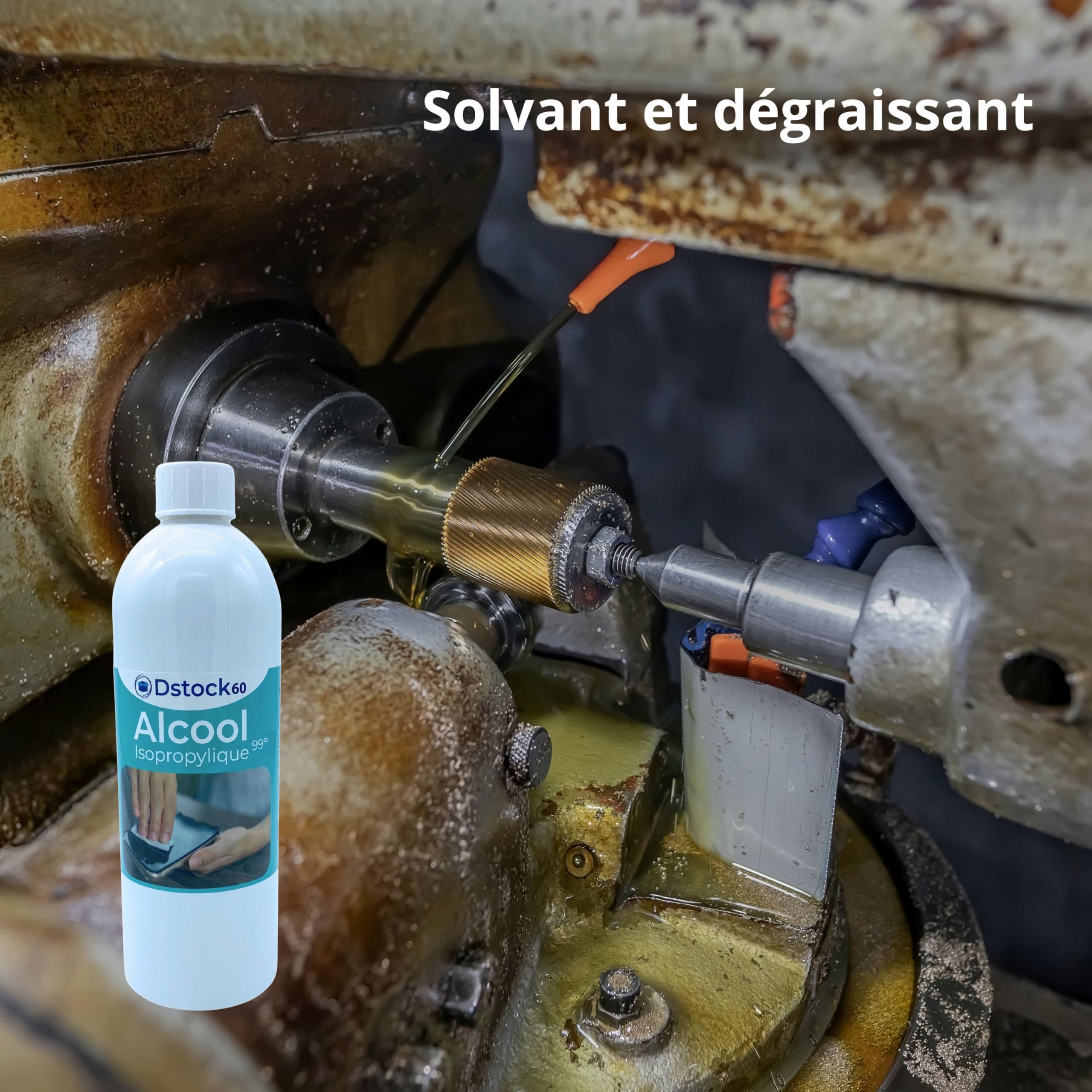 DSTOCK60 – Lot de 12 bouteilles de 1 litre d’Alcool Isopropylique 99° extra pur - Isopropanol liquide IPA parfait comme solvant, nettoyant et dégraissant