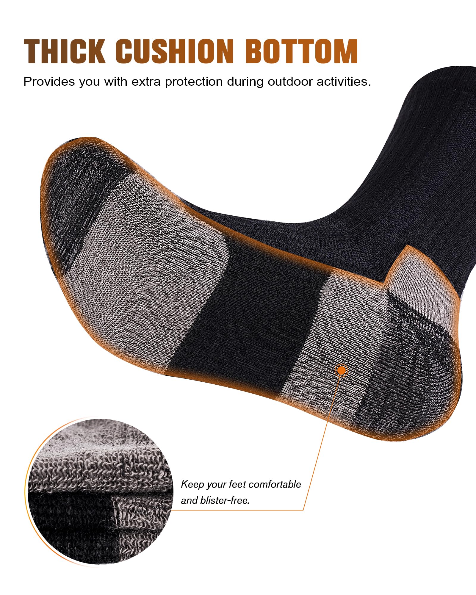 SockWaddles Calze Trekking In Lana Merino Uomo Donna, Acolchati Traspiranti Calzini, Ideali Per Trekking Running Lavoro Ciclismo Escursionismo 3 Paia