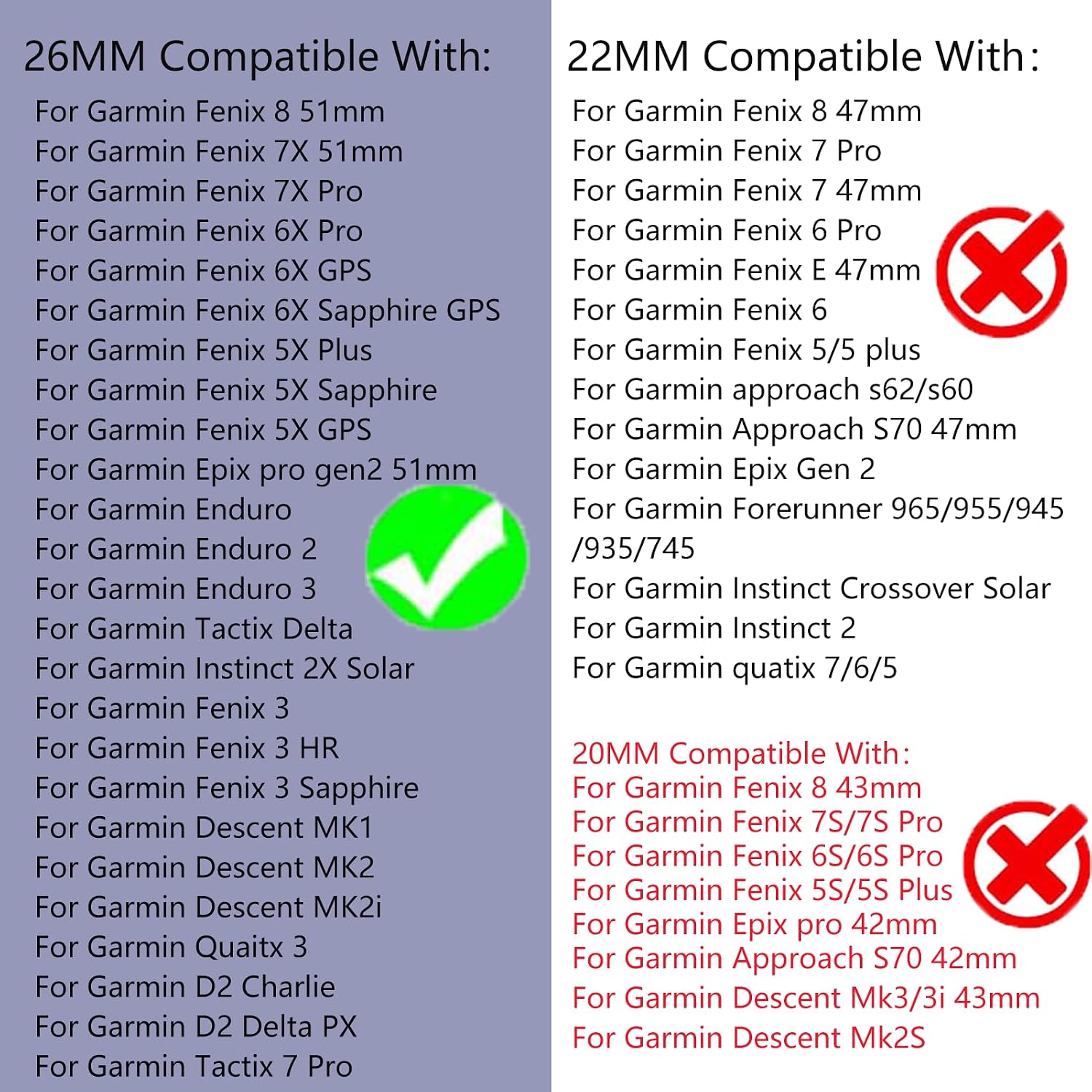 26mm Watch Bands for Garmin Fenix 9/8 51mm/7X/6X/5X image 5