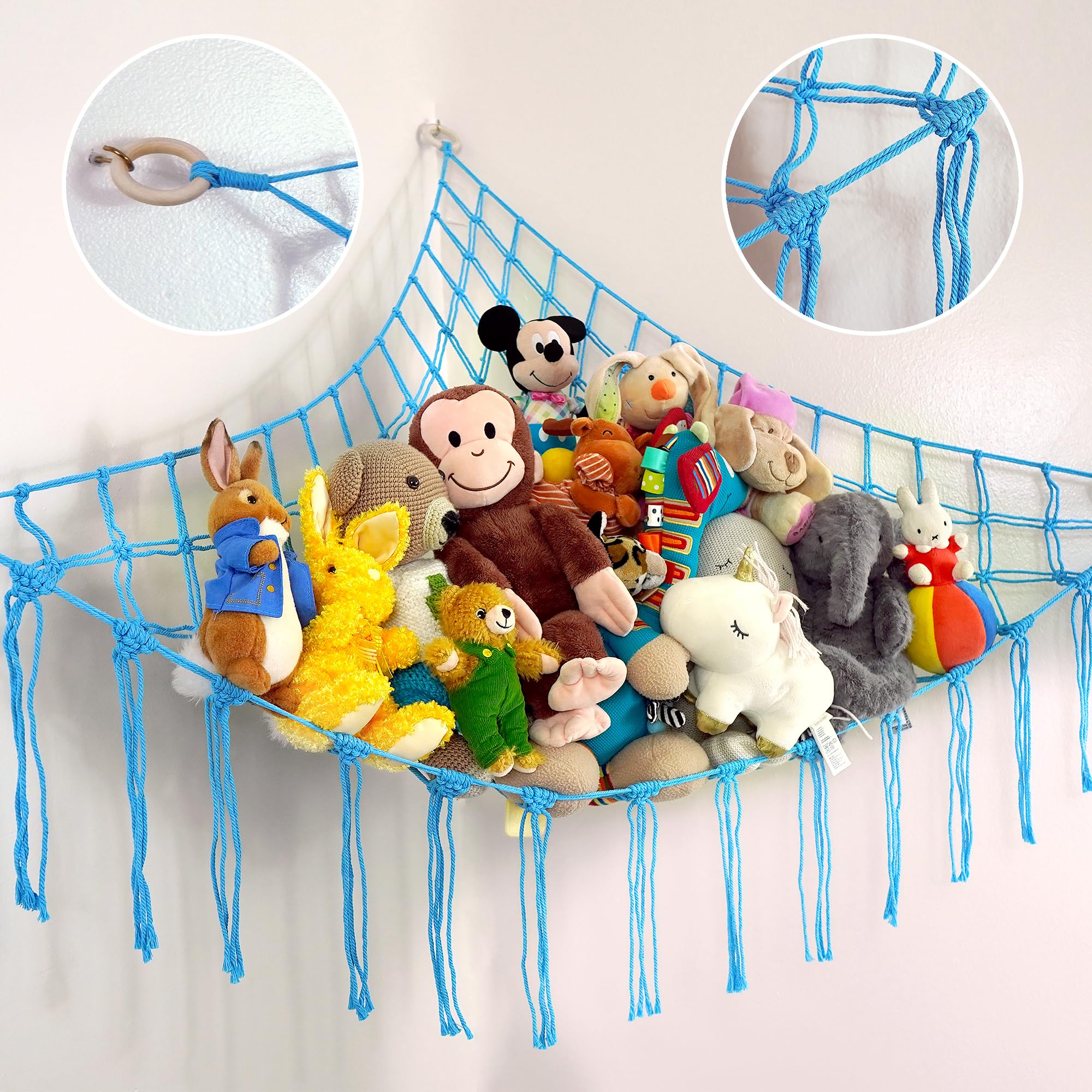 2-Pack Stuffed Animal Storage Hammocks - Space Saving Toy Organizer For Kids Rooms