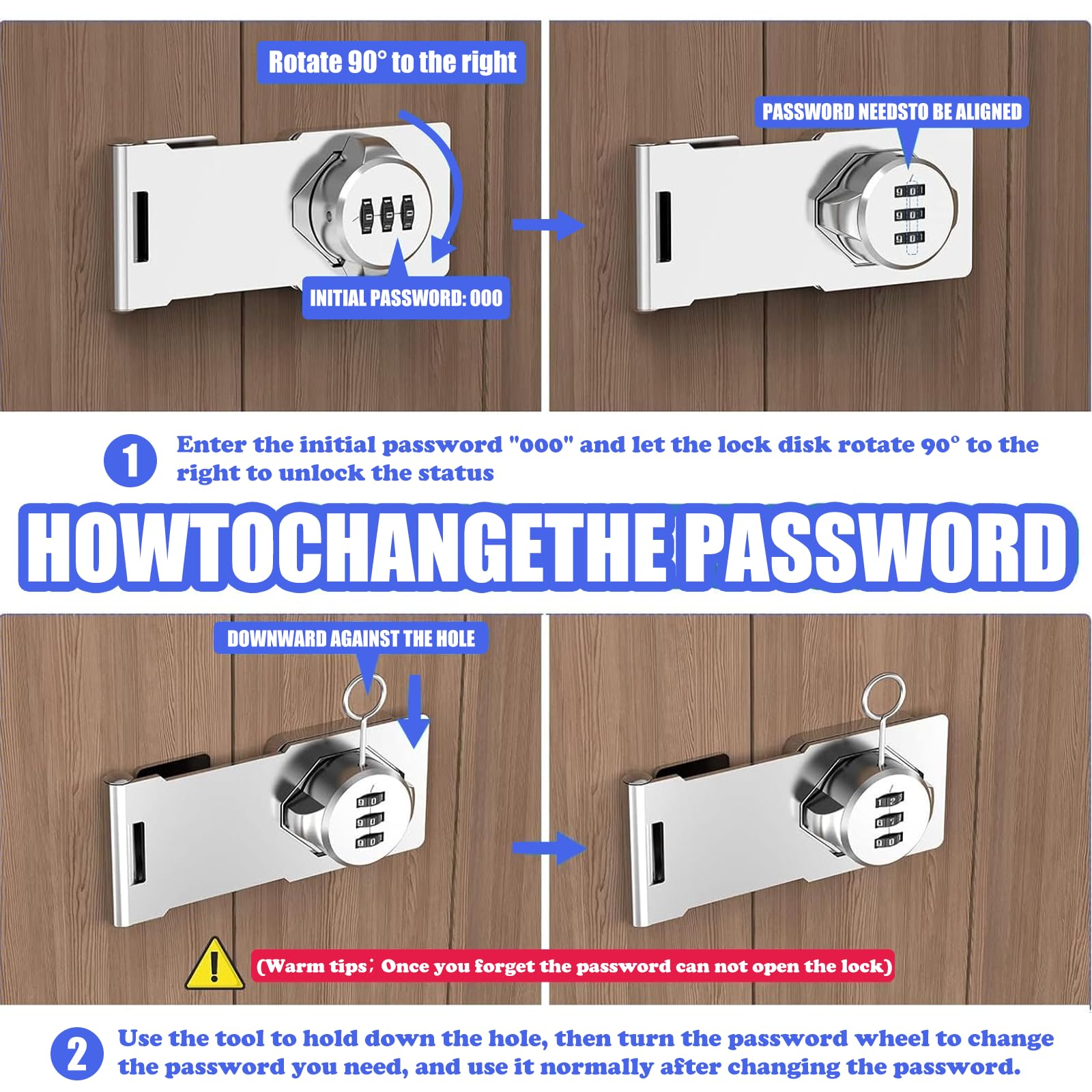 Serratura A Combinazione Per Armadi E Cassetti - Sicura Senza Chiavi, 999 Combinazioni, Facile Installazione Fai Da Te - Foto 9