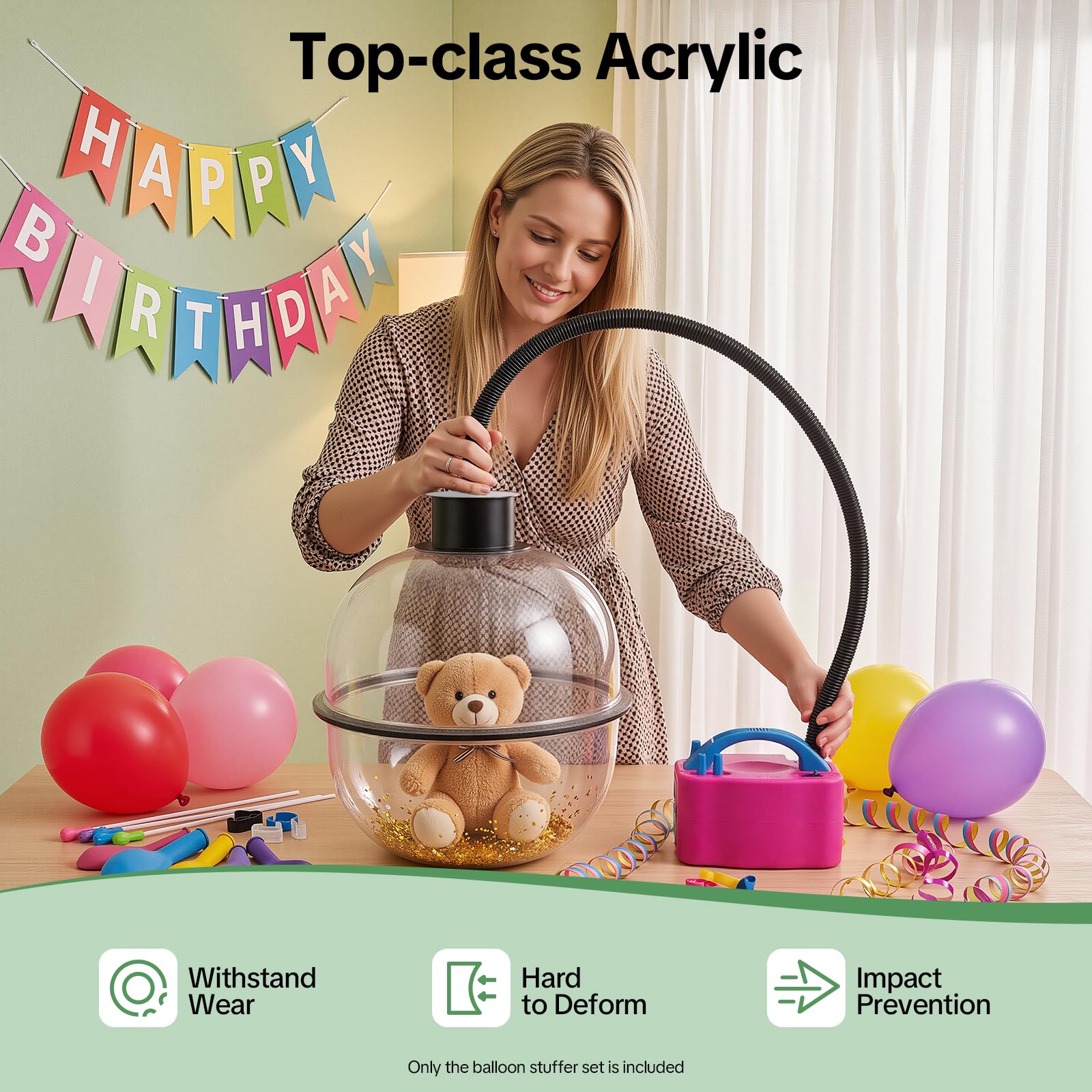 Bomba de globos eléctrica de 600 W, máquina de llenado de globos con accesorios (tipos 1)