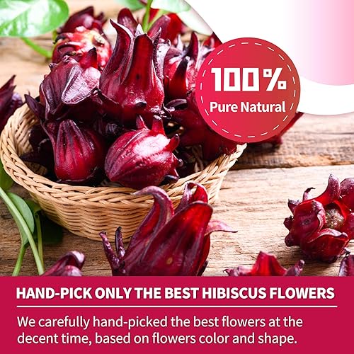 Miniatura 3 de Tempoak Bolsas de té de flores de hibisco, 60 bolsas de té de hibisco puro y natural, sin cafeína, sin aditivos, sin azúcar, sin OMG, sin gluten