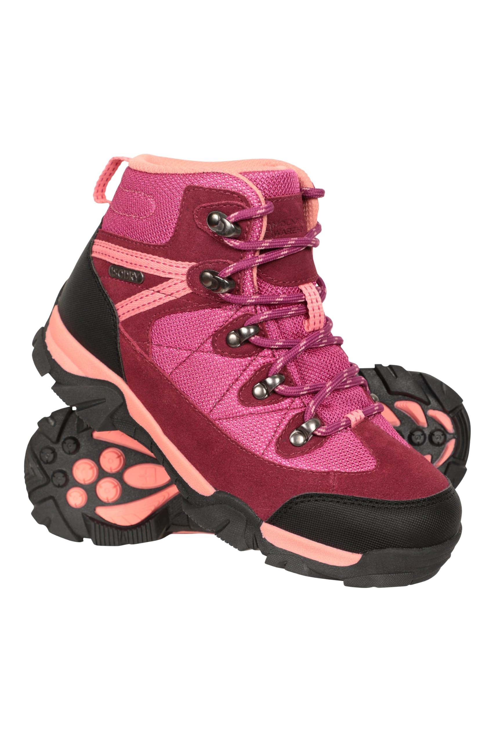 Mountain Warehouse Trail Kids Botas Impermeables - Zapatos Infantiles con Malla sintética en la Parte Superior, Plantilla EVA, Alta tracción - para Senderismo y Caminar