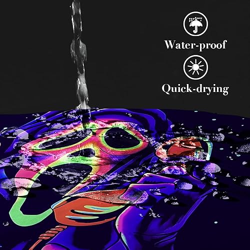 Miniatura 5 de Cortina de ducha de Halloween, divertida y moderna decoración de baño de lujo, cortina de baño de cara de terror, cortinas de baño de tela de