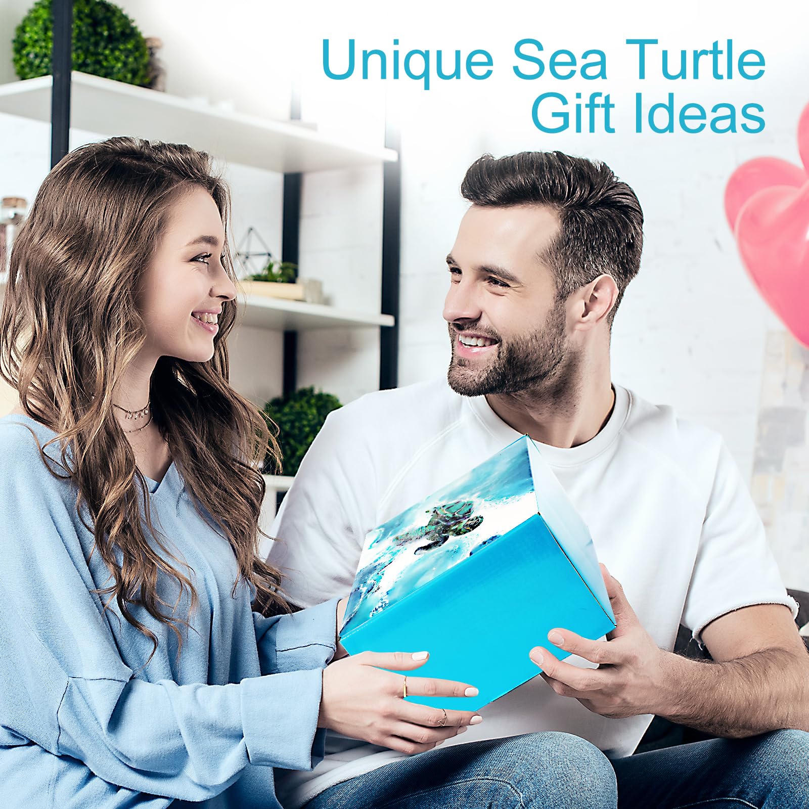 Regalos de tortuga marina para mujeres, regalos de cumpleaños para mujeres, caja de regalo de relajación única para ella, juego de cesta de regalo de spa relajante, regalo de tortuga azul, 10 piezas