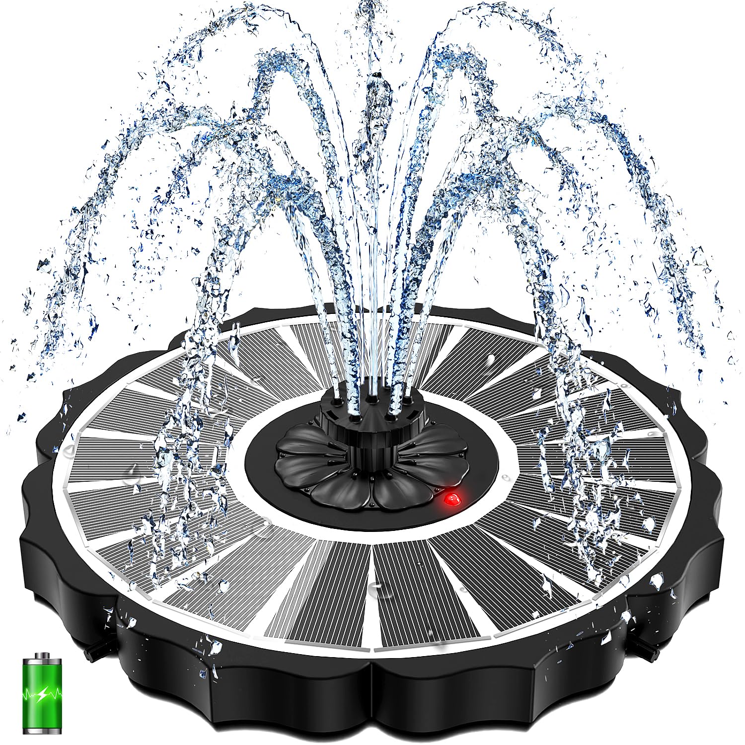 Yzert Solar Fountain with Battery Indicator