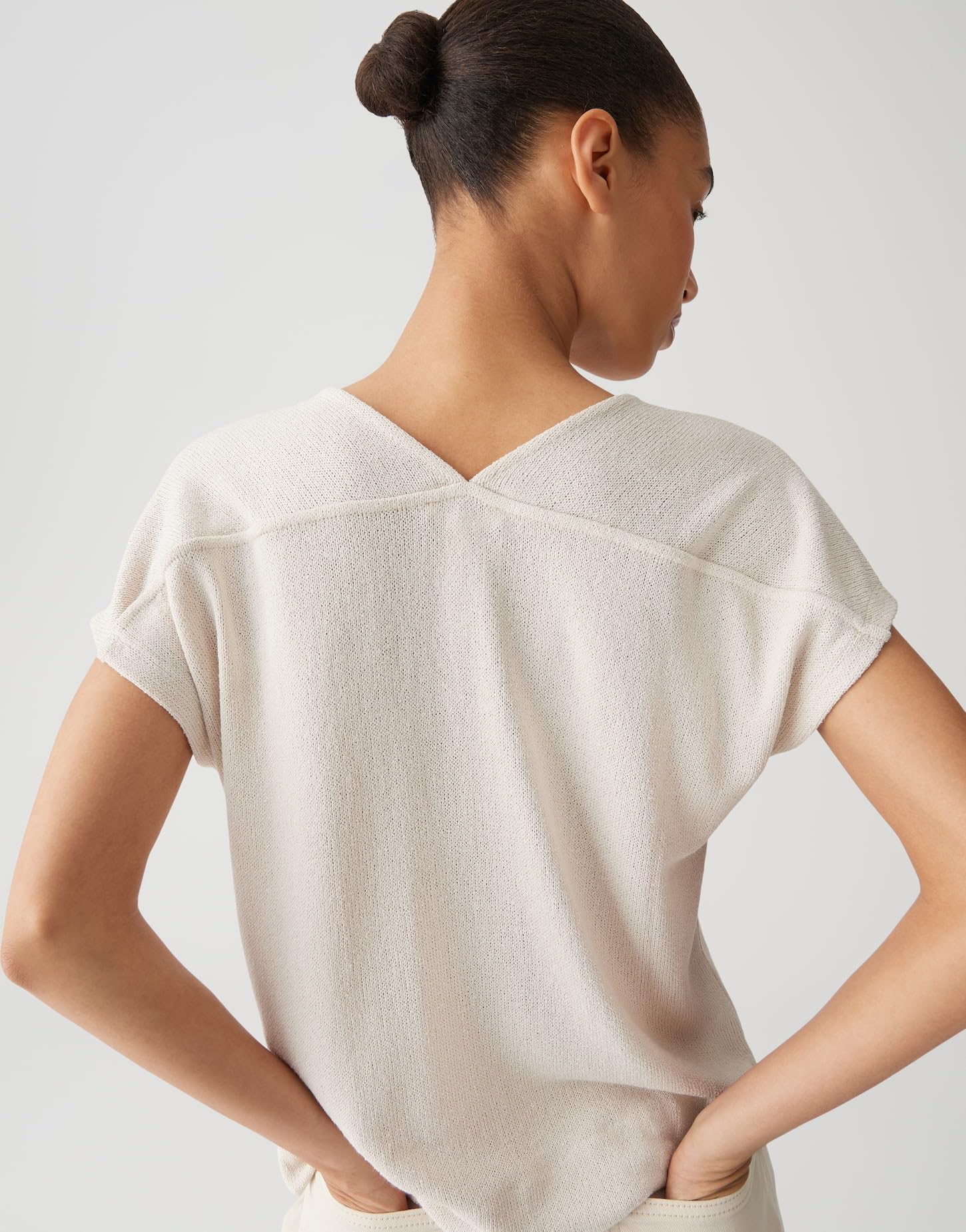 OPUS Damen Kurzarmshirt | Shirt SIRUKUS Boxy Fit in Feinstrick Optik