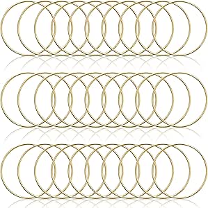 Amazon.com: 30 Pcs 3 Inch Metal Rings for Craft Gold Floral Macrame ...