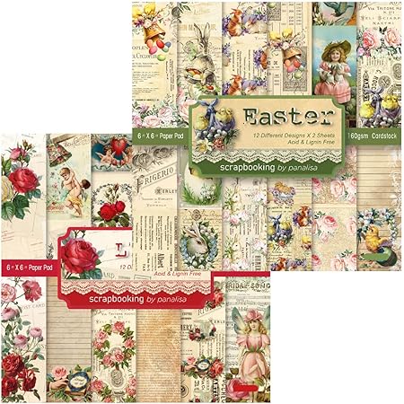 Vintage Bohemian Scrapbook Paper 12x12 - 24 Sheet Double-Sided Bobo Floral Pattern Paper Pad