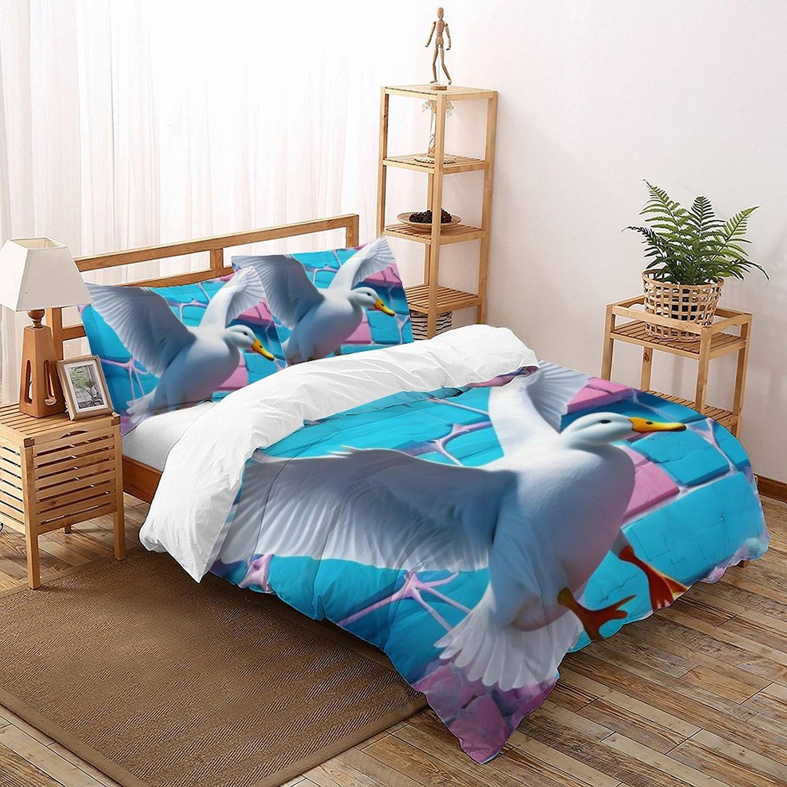 Housse de couette enfants en microfibre anti-plis literie animaux 3D