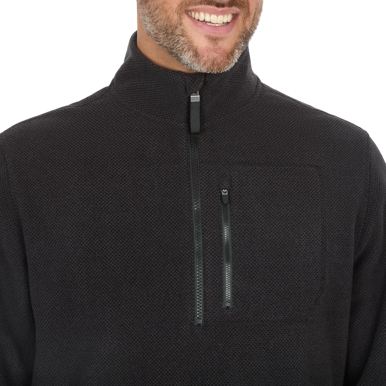 Coleman Men's Quarter Zip Pullover Knit Long Sleeve Sweatshirt with Zippered Chest Pocket and Stand-Up Collar - Image 3